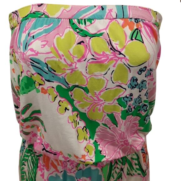 Lilly Pulitzer Sz XS NOSEY POSEY Floral Strapless Maxi Dress - Picture 3 of 8
